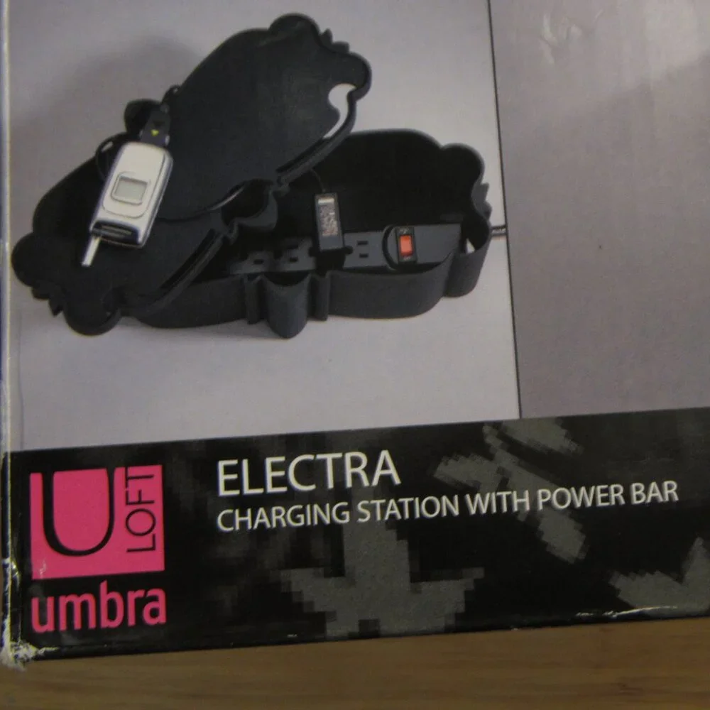 Umbra Electra Mobile Device Charging Station w/ Power Strip Organizer Storage